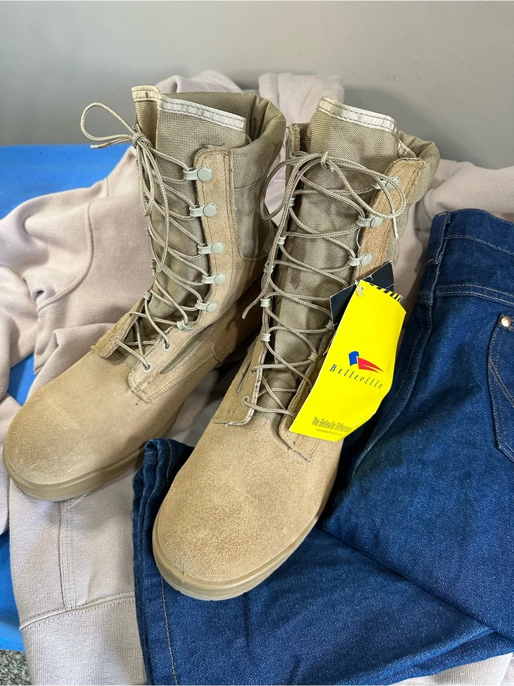 NWT Belleville 300 DES ST Steel Toe Military Boots Men’s 13 R Desert Tan